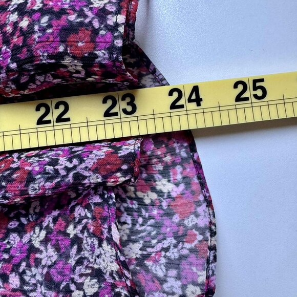 Express Sheer Floral Ruffle Blouse Top NWT Size Small - Picture 9 of 9